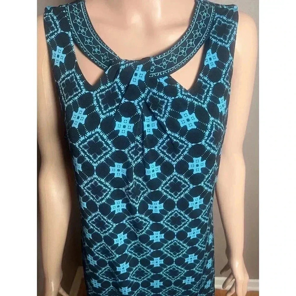 Magnolia Grace Sleeveless Black and Teal Dress Size Large - Picture 2 of 9